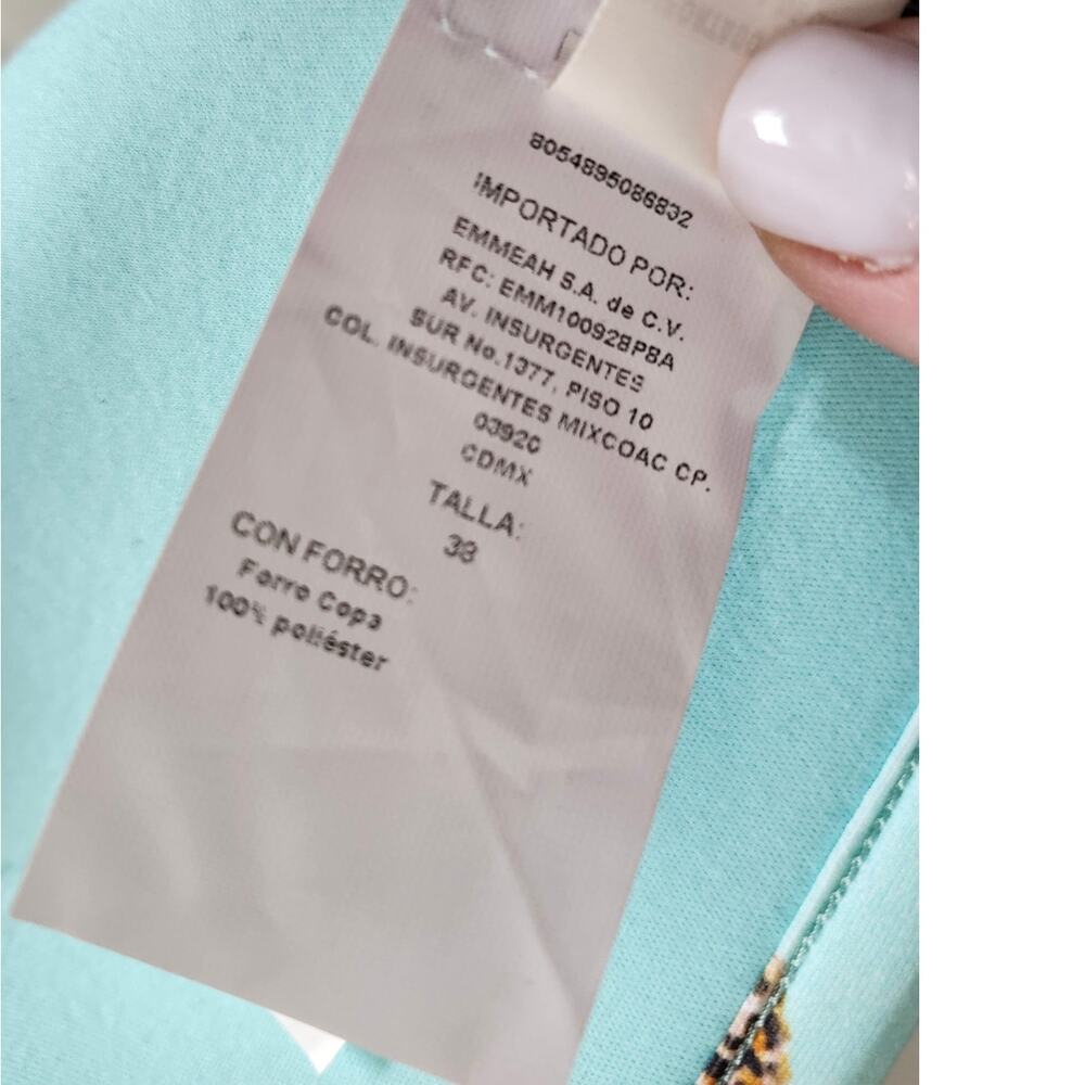 NEW Calzedonia Cobey Blue Pineapple Halter Bikini Size 38 Small - Picture 6 of 8